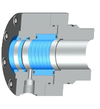 Schema des Dichtungssystems Servofloat® Ringspaltdichtung