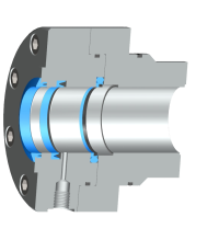 Schema des Dichtungssystems Servoseal®  Rückhaltering aus Carbon