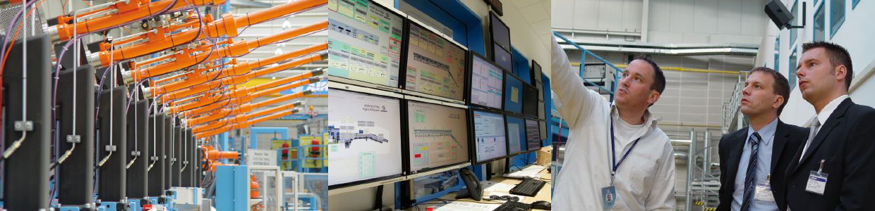 Bild 1 Slat-Station mit 14 Hydraulikzylindern von Hänchen
Bild 2 Überwachung und Kontrolle der Prüfungen an Tragflächen.
Bild 3 Links: Dipl.-Ing. Michael Johst, Head of High Lift Rig Operations& Maintenance, von Airbus Deutschland in Bremen.
