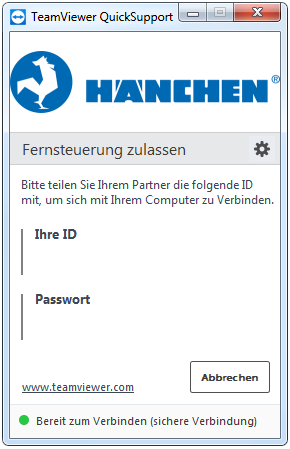 TeamViewer QuickSupport -  Benutzer-ID und Kennwort